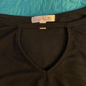 nine britton Black V-Neck Women's Top